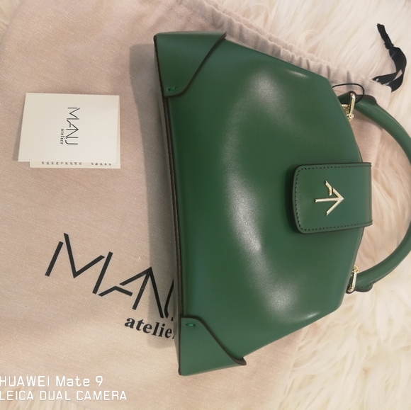 Jade green demi top handle leather handbag - Picture 7 of 7